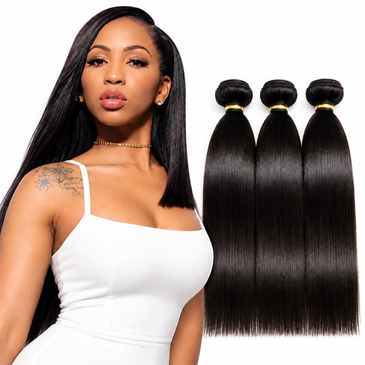 Bone Straight Human Hair – 3 Bundle Deal