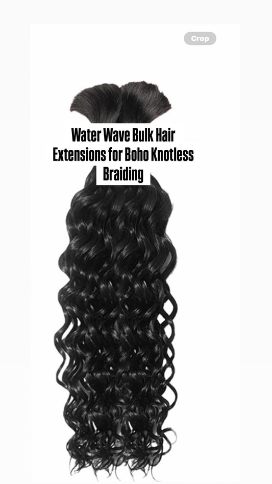 18" Inch Water Wave Bulk Human Hair For Braiding Natural Black